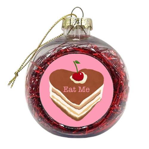 Eat Me Heart Cake - xmas bauble by Rock and Rose Creative