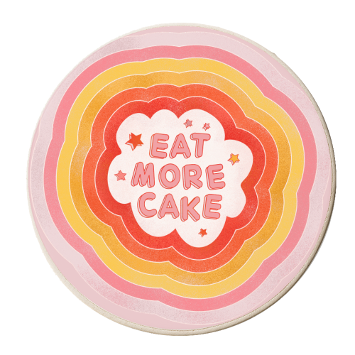 EAT MORE CAKE - personalised beer coaster by Ania Wieclaw