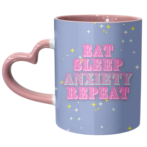 Eat Sleep Anxiety - unique mug by Nida Designs