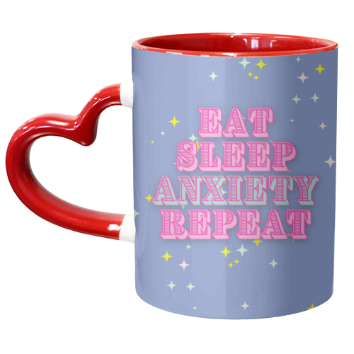 Eat Sleep Anxiety - unique mug by Nida Designs