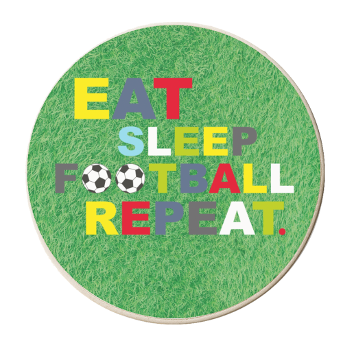 EAT, SLEEP, FOOTBALL, REPEAT - personalised beer coaster by The Boy and the Bear