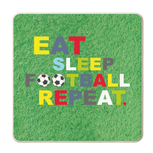 EAT, SLEEP, FOOTBALL, REPEAT - personalised beer coaster by The Boy and the Bear
