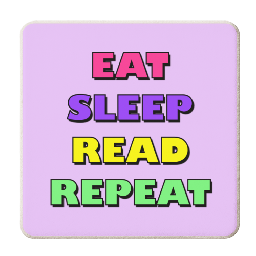 Eat, Sleep, Read, Repeat - personalised beer coaster by Adam Regester