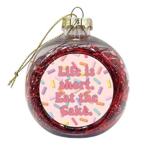 Eat the cake sprinkles print - xmas bauble by The Girl Next Draw