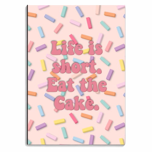 Eat the cake sprinkles print - personalised A4, A5, A6 notebook by The Girl Next Draw
