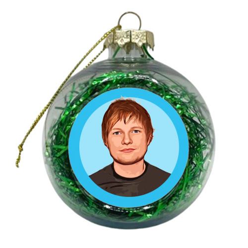 ED on Blue - xmas bauble by DOLLY WOLFE