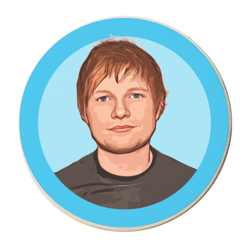 ED on Blue - personalised beer coaster by DOLLY WOLFE