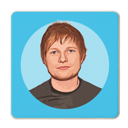 ED on Blue - personalised beer coaster by DOLLY WOLFE