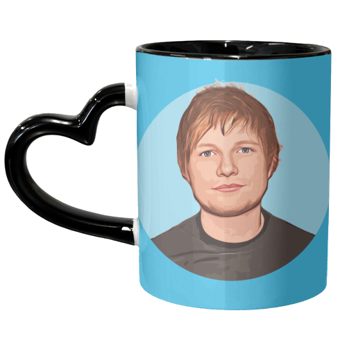ED on Blue - unique mug by DOLLY WOLFE