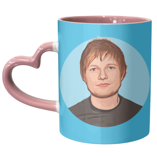 ED on Blue - unique mug by DOLLY WOLFE