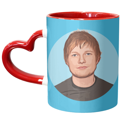 ED on Blue - unique mug by DOLLY WOLFE