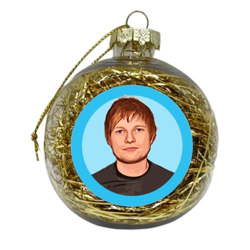 ED on Blue - xmas bauble by DOLLY WOLFE