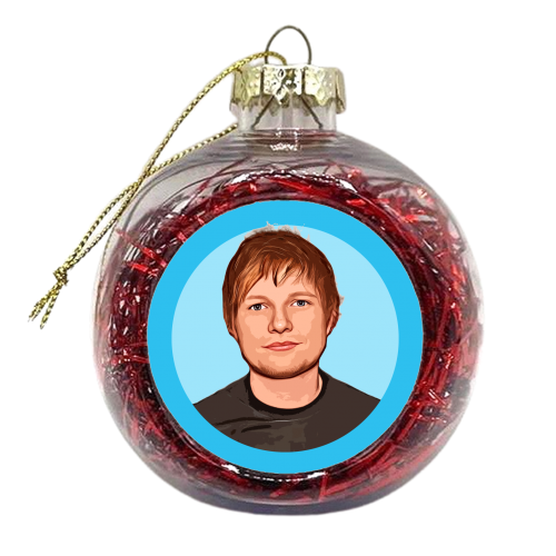 ED on Blue - xmas bauble by DOLLY WOLFE