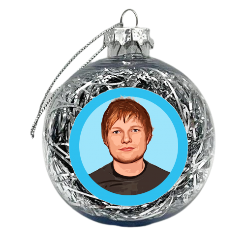 ED on Blue - xmas bauble by DOLLY WOLFE