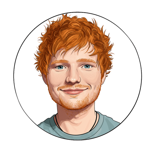 Ed Portrait - Circle Sticker by David Bond