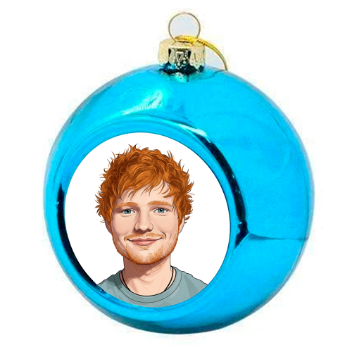 Ed Portrait - colourful christmas bauble by David Bond