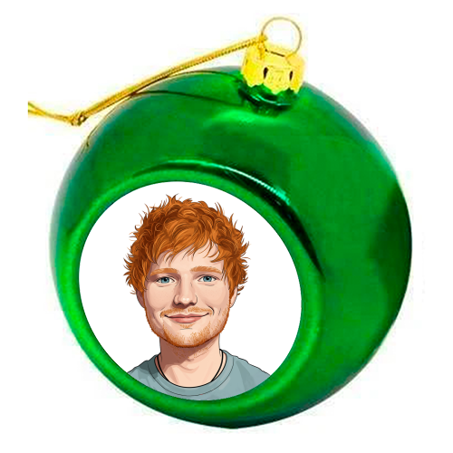 Ed Portrait - colourful christmas bauble by David Bond