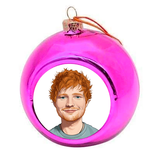 Ed Portrait - colourful christmas bauble by David Bond