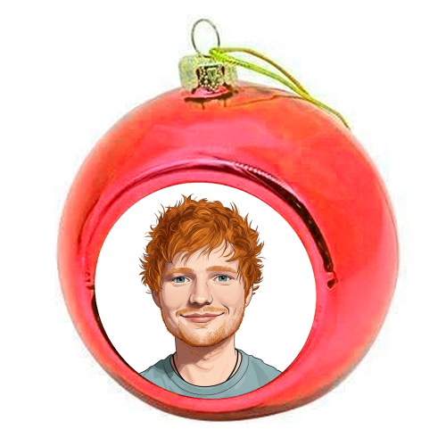 Ed Portrait - colourful christmas bauble by David Bond