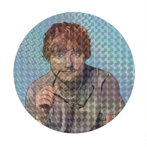 Ed Sheeran Collection - Circle Sticker by Catherine Critchley.