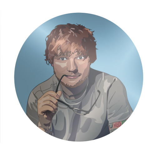 Ed Sheeran Collection - Circle Sticker by Catherine Critchley.