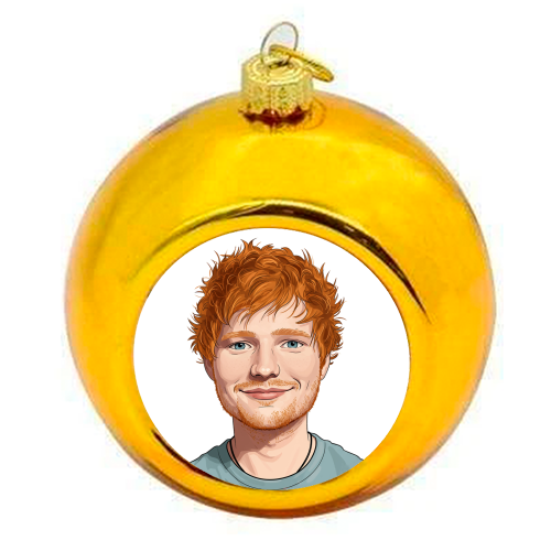 Ed Portrait - colourful christmas bauble by David Bond