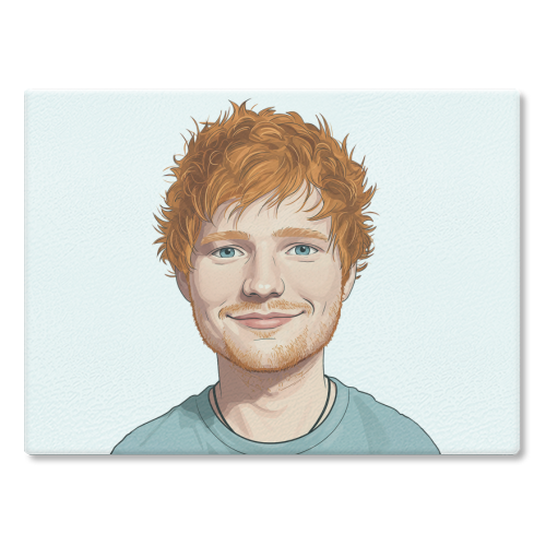 Ed Portrait - glass chopping board by David Bond
