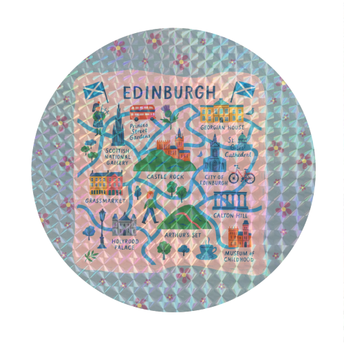 Edinburgh Artsy Map! - Circle Sticker by The Yellow Box