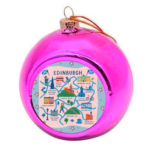 Edinburgh Artsy Map! - colourful christmas bauble by The Yellow Box