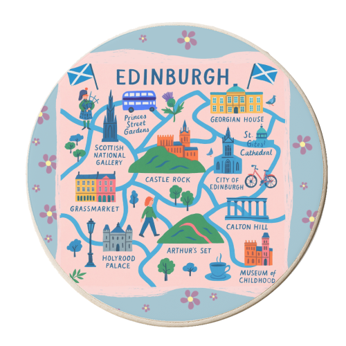 Edinburgh Artsy Map! - personalised beer coaster by The Yellow Box