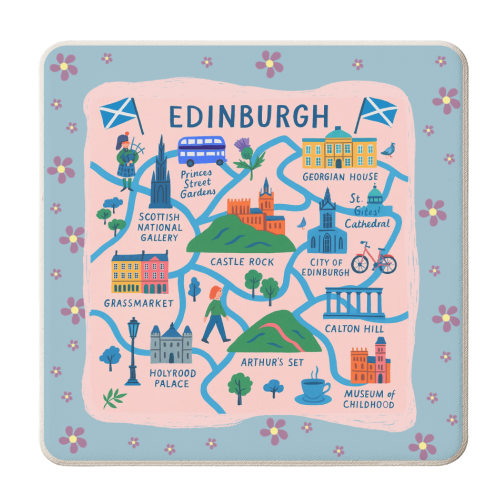 Edinburgh Artsy Map! - personalised beer coaster by The Yellow Box