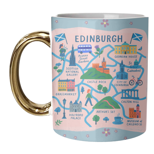 Edinburgh Artsy Map! - unique mug by The Yellow Box