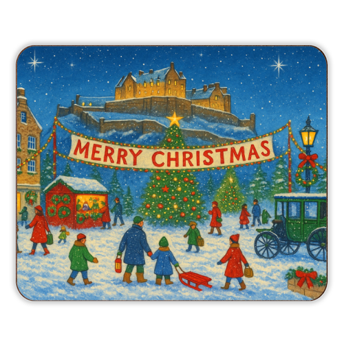 Edinburgh Castle at Christmas - designer placemat by Ms Doodle