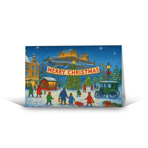 Edinburgh Castle at Christmas - funny greeting card by Ms Doodle