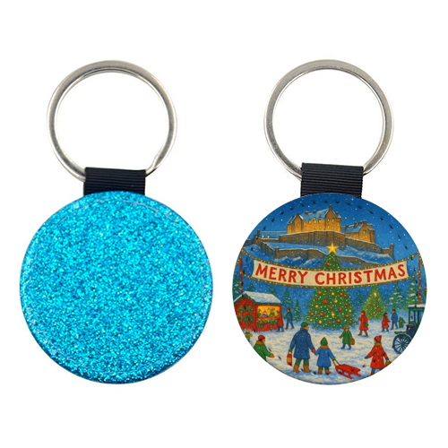 Edinburgh Castle at Christmas - keyring by Ms Doodle