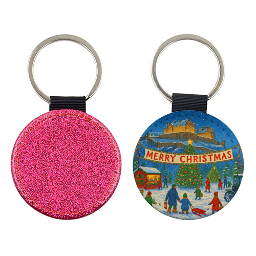 Edinburgh Castle at Christmas - keyring by Ms Doodle