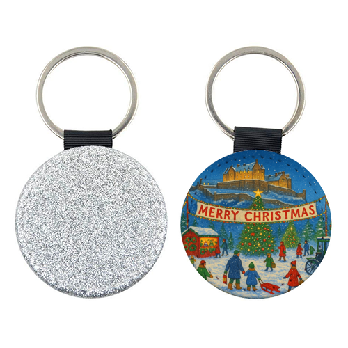 Edinburgh Castle at Christmas - keyring by Ms Doodle