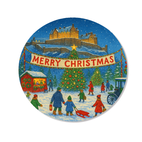 Edinburgh Castle at Christmas - Magnet by Ms Doodle