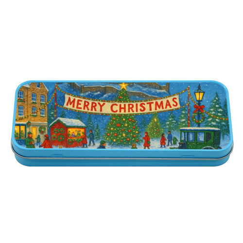 Edinburgh Castle at Christmas - tin pencil case by Ms Doodle