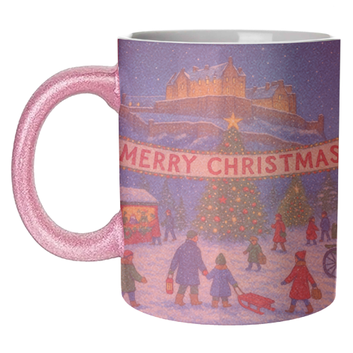 Edinburgh Castle at Christmas - unique mug by Ms Doodle