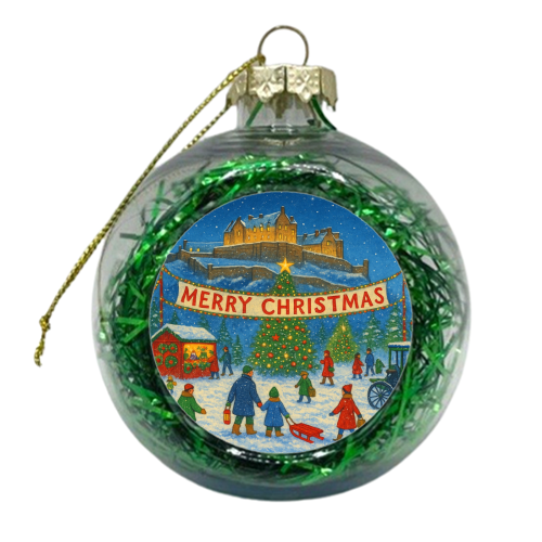 Edinburgh Castle at Christmas - xmas bauble by Ms Doodle