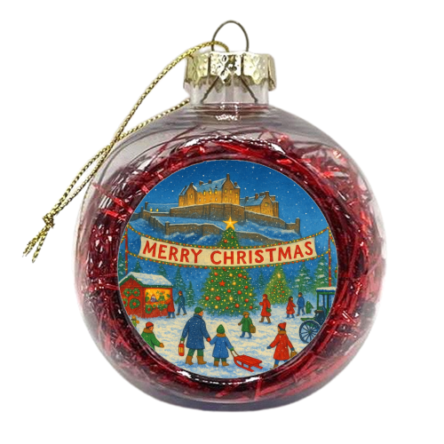 Edinburgh Castle at Christmas - xmas bauble by Ms Doodle