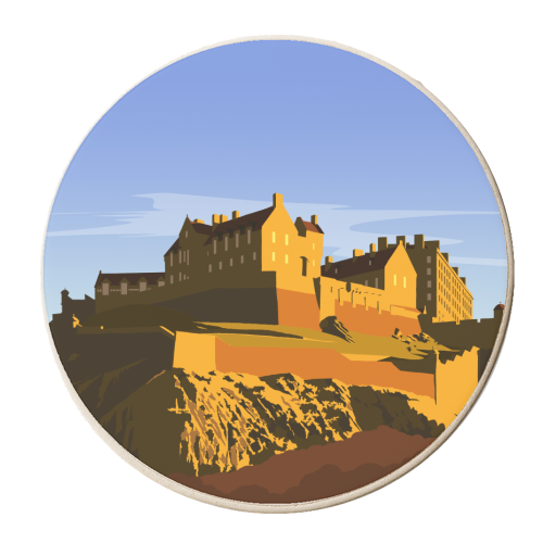 Edinburgh Castle - personalised beer coaster by Richard O'Neill