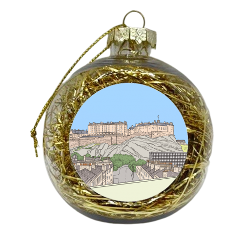 Edinburgh Castle (Scotland) & Surroundings - xmas bauble by Adam Regester
