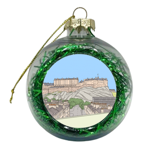 Edinburgh Castle (Scotland) & Surroundings - xmas bauble by Adam Regester