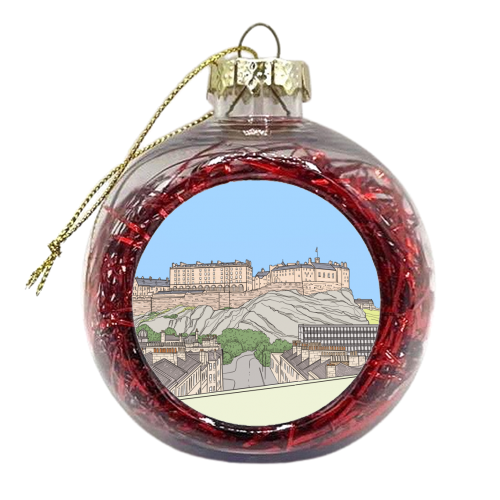 Edinburgh Castle (Scotland) & Surroundings - xmas bauble by Adam Regester