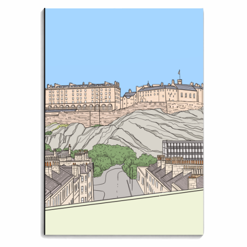 Edinburgh Castle (Scotland) & Surroundings - personalised A4, A5, A6 notebook by Adam Regester