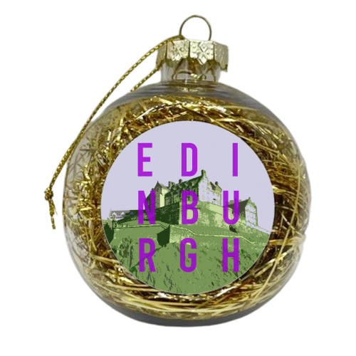Edinburgh Castle typographic print - xmas bauble by AP