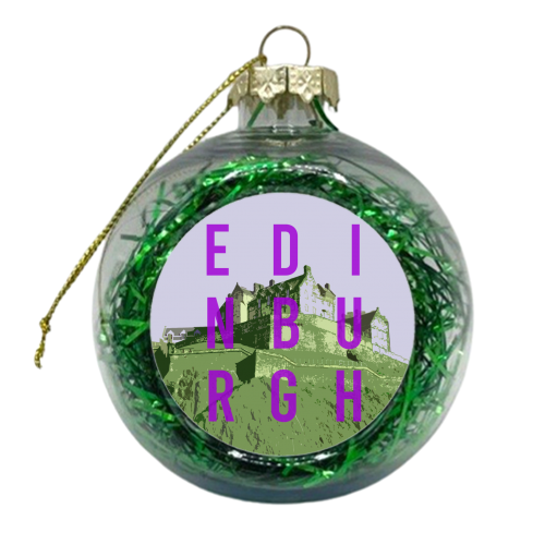 Edinburgh Castle typographic print - xmas bauble by AP