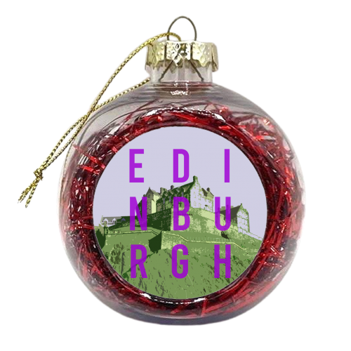 Edinburgh Castle typographic print - xmas bauble by AP